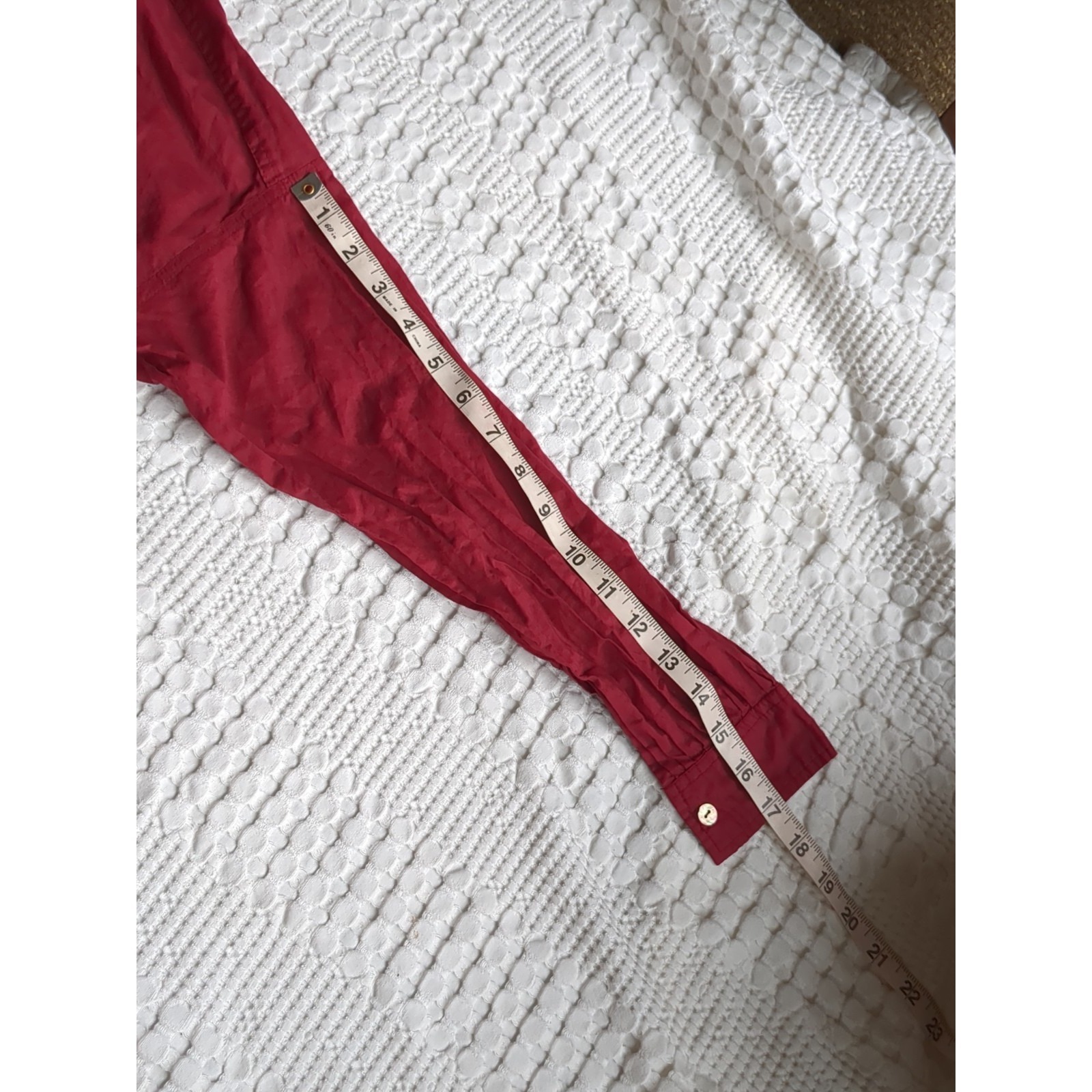 Laneway The Label Gathered Top Oversized Button Up Long Sleeve Red Sz Xs Light — image 6 of 8